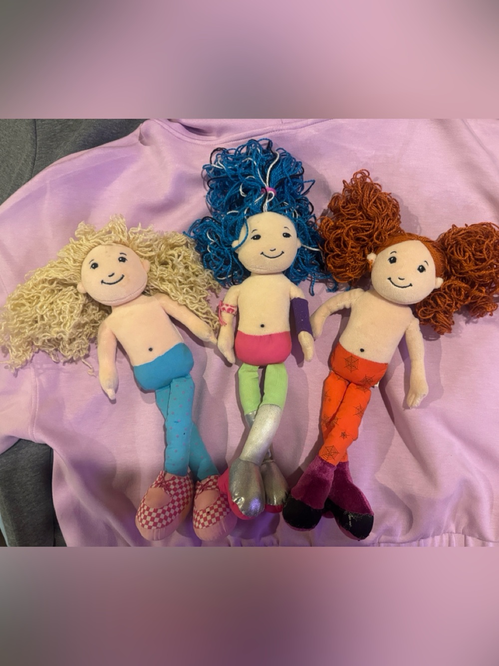Vintage Groovy Girls plush doll trio Manhattan Toy Co